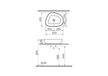 Outline Pebble Bowl wastafel, 55 cm, mat beige