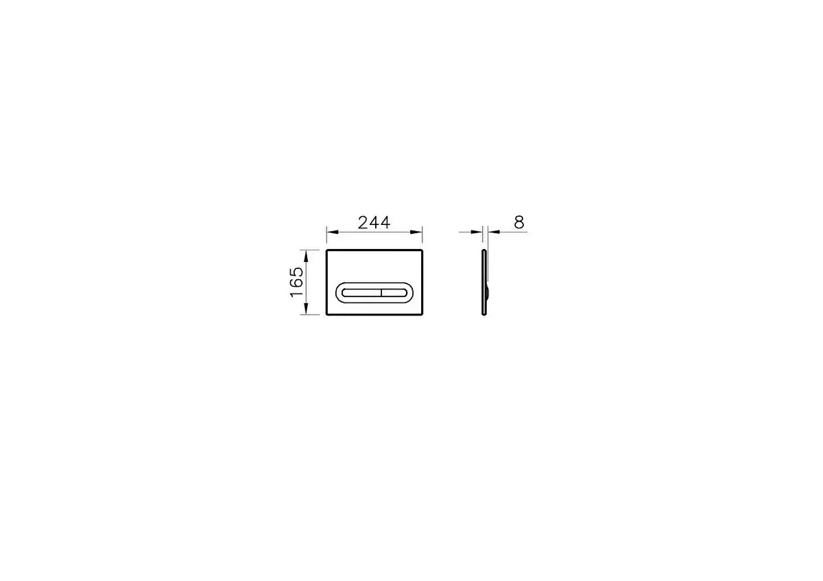 Loop T-bedieningspaneel, verchroomd
