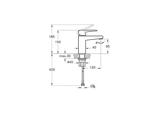 Wastafelmengkraan Root Square S