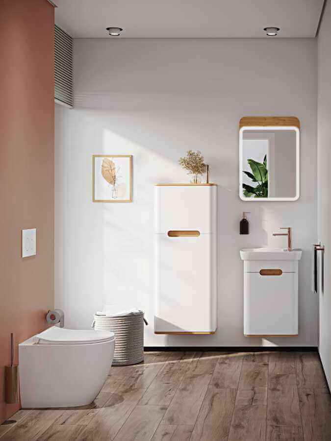 Origin WC brush holder, wall-mounted, Copper