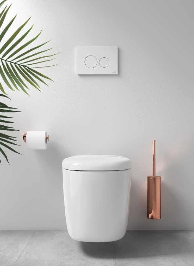 Origin WC brush holder, wall-mounted, Copper